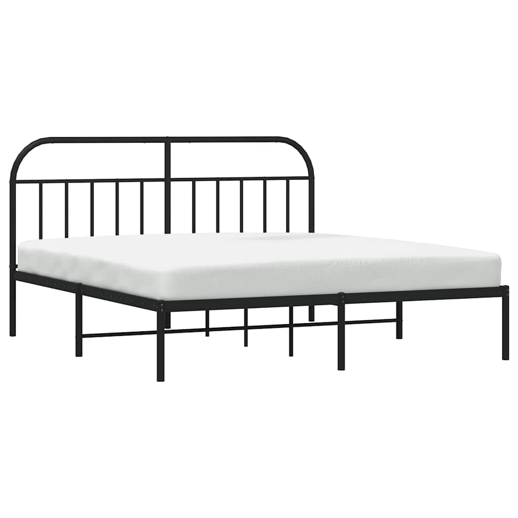 Bettgestell mit Kopfteil Metall Schwarz 183x213 cm