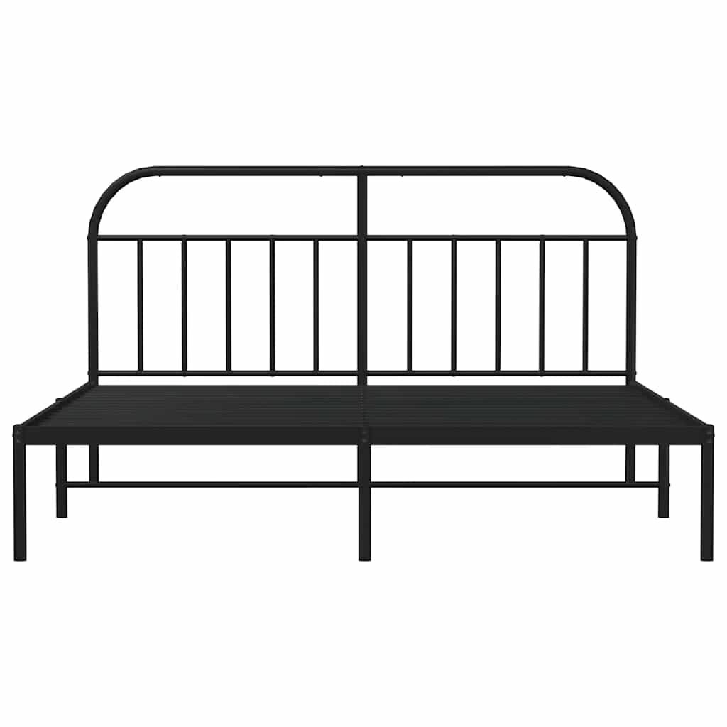 Bettgestell mit Kopfteil Metall Schwarz 183x213 cm
