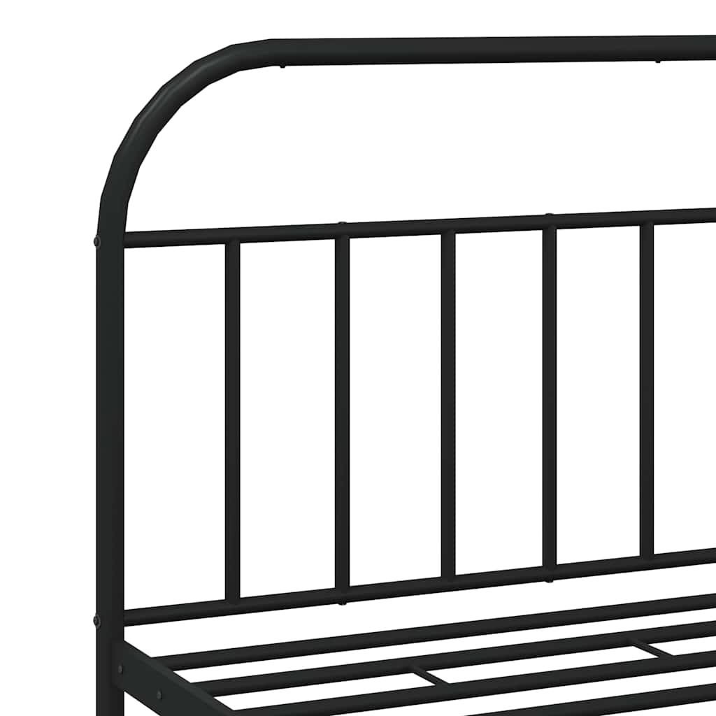 Bettgestell mit Kopfteil Metall Schwarz 183x213 cm