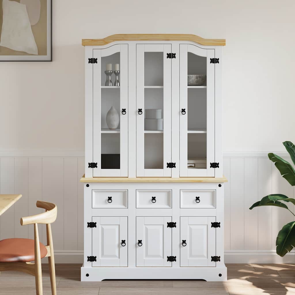 Highboard Corona 112x43x196 cm Massivholz Mexikanische Kiefer