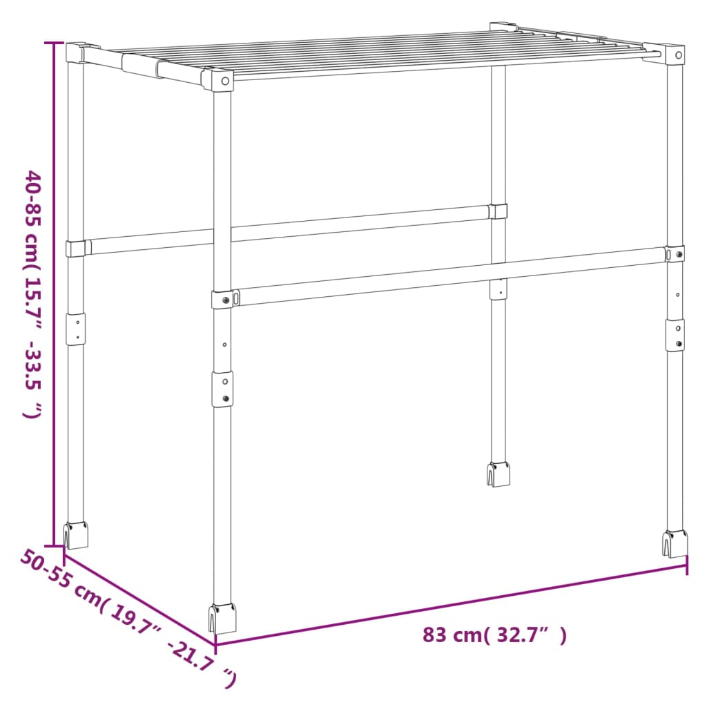 Tumble dryer 83x(50-55)x(40-85) cm aluminum