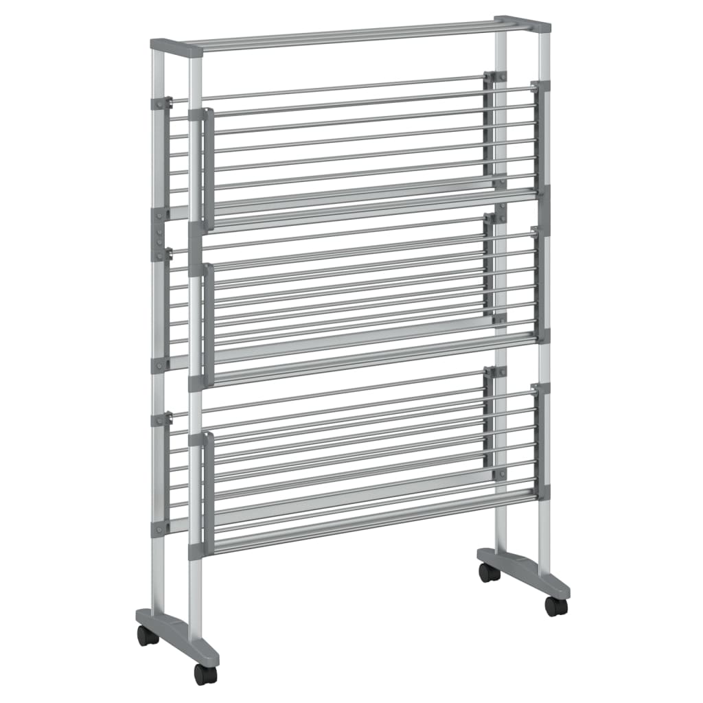 Clothes rack with wheels 89x64x129 cm aluminum