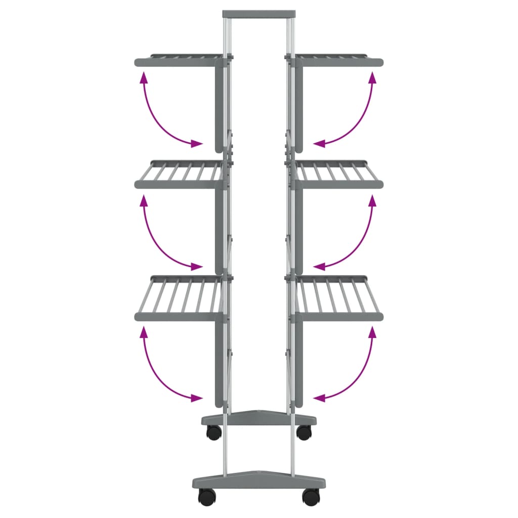 Clothes rack with wheels 89x64x129 cm aluminum