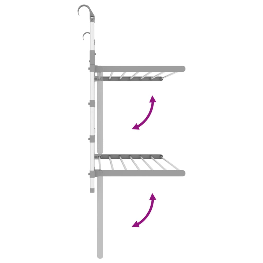 Clothes dryer for balcony 89x25x(60-95) cm aluminum