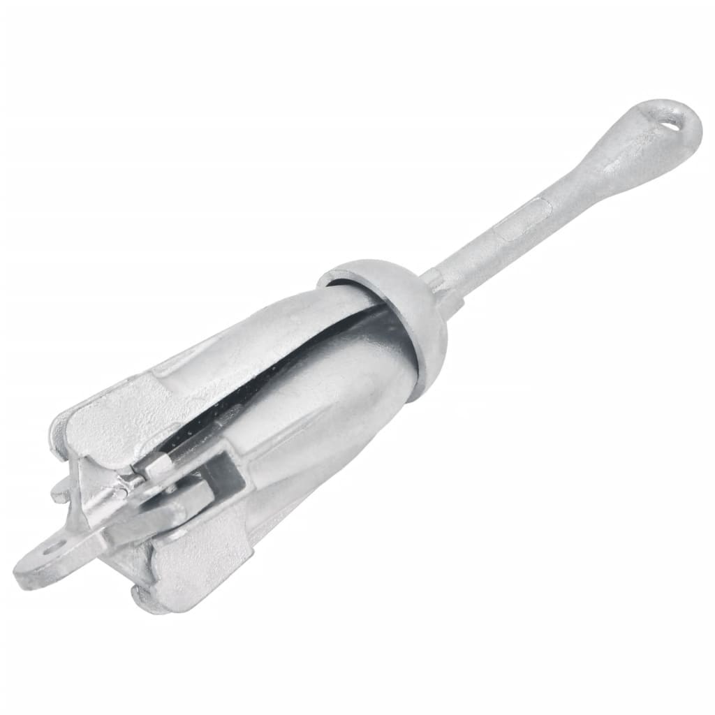 Folding anchor with rope silver 8 kg hot-dip galvanized cast iron