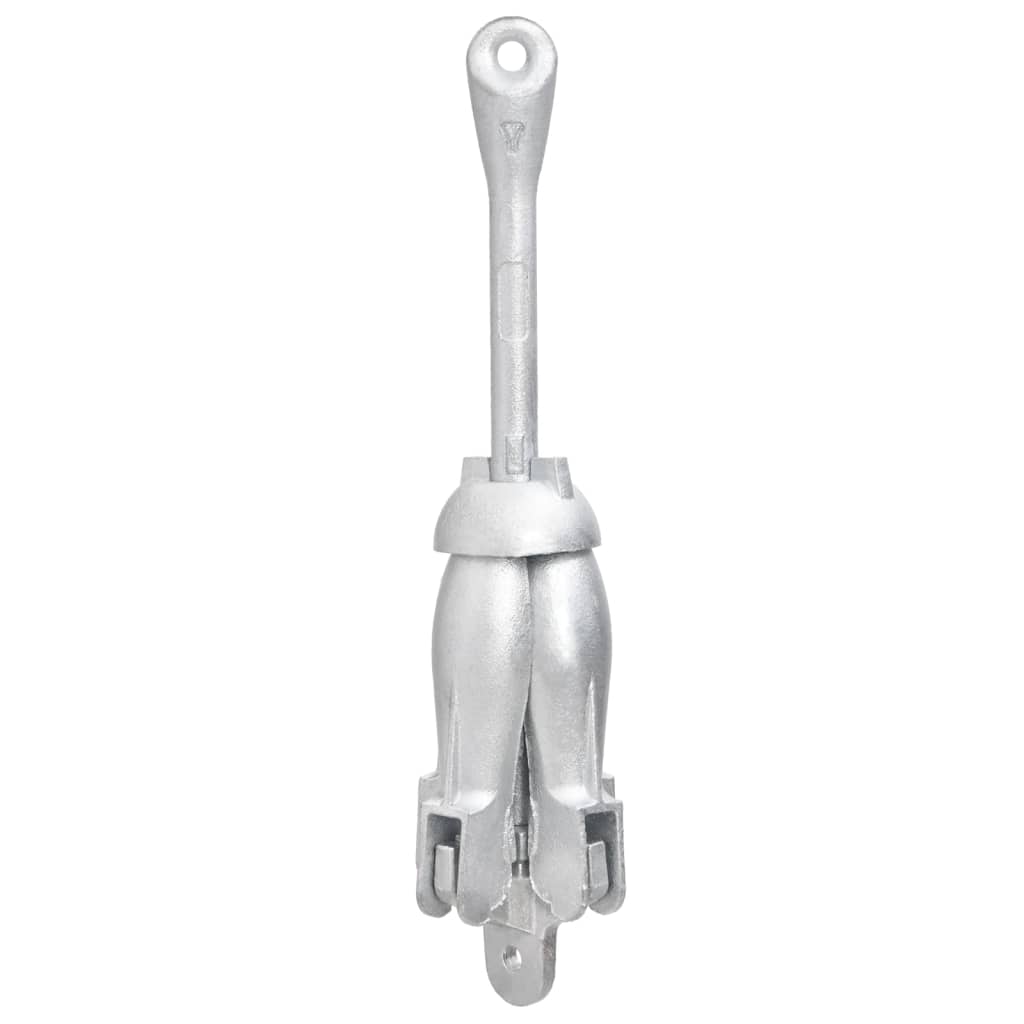Folding anchor with rope silver 8 kg hot-dip galvanized cast iron