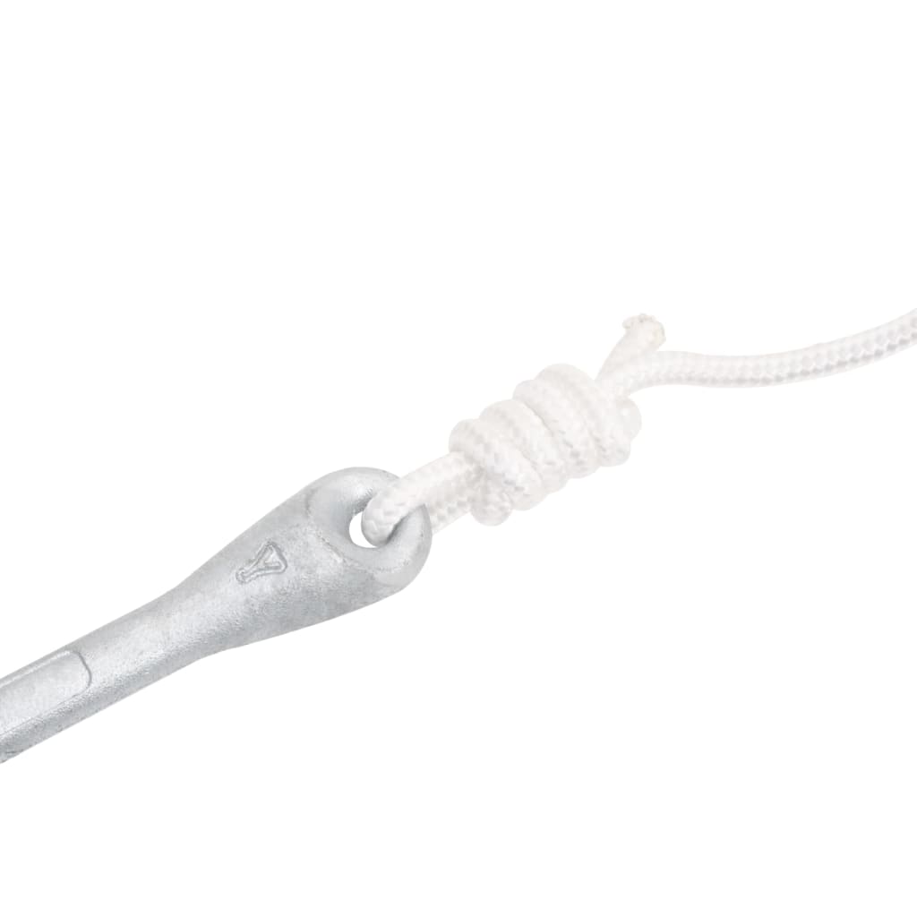 Folding anchor with rope silver 8 kg hot-dip galvanized cast iron