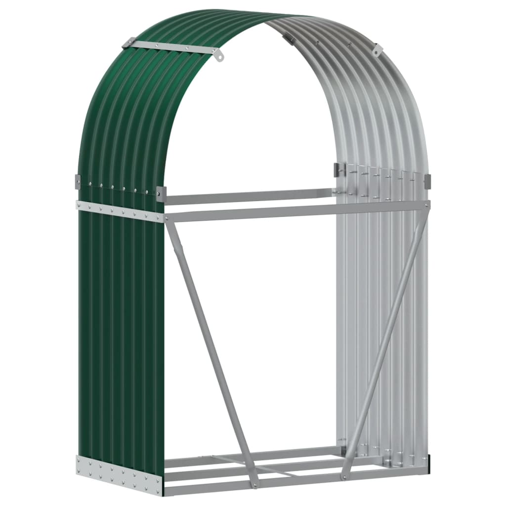 Kaminholzunterstand Grün 80x45x120 cm Verzinkter Stahl