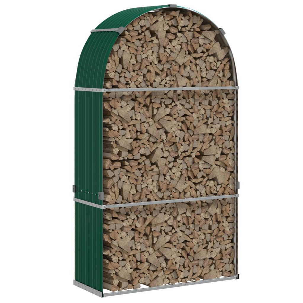 Firewood Shelter Green 120x45x210 cm Galvanized Steel