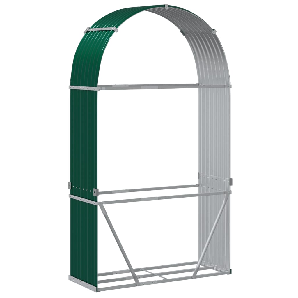 Firewood Shelter Green 120x45x210 cm Galvanized Steel