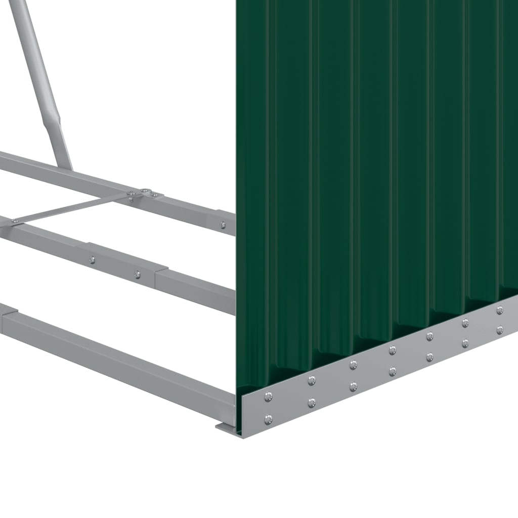Firewood Shelter Green 120x45x210 cm Galvanized Steel