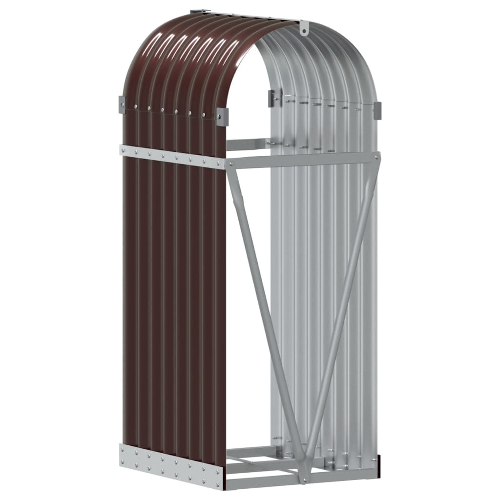 Kaminholzunterstand Braun 40x45x100 cm Verzinkter Stahl