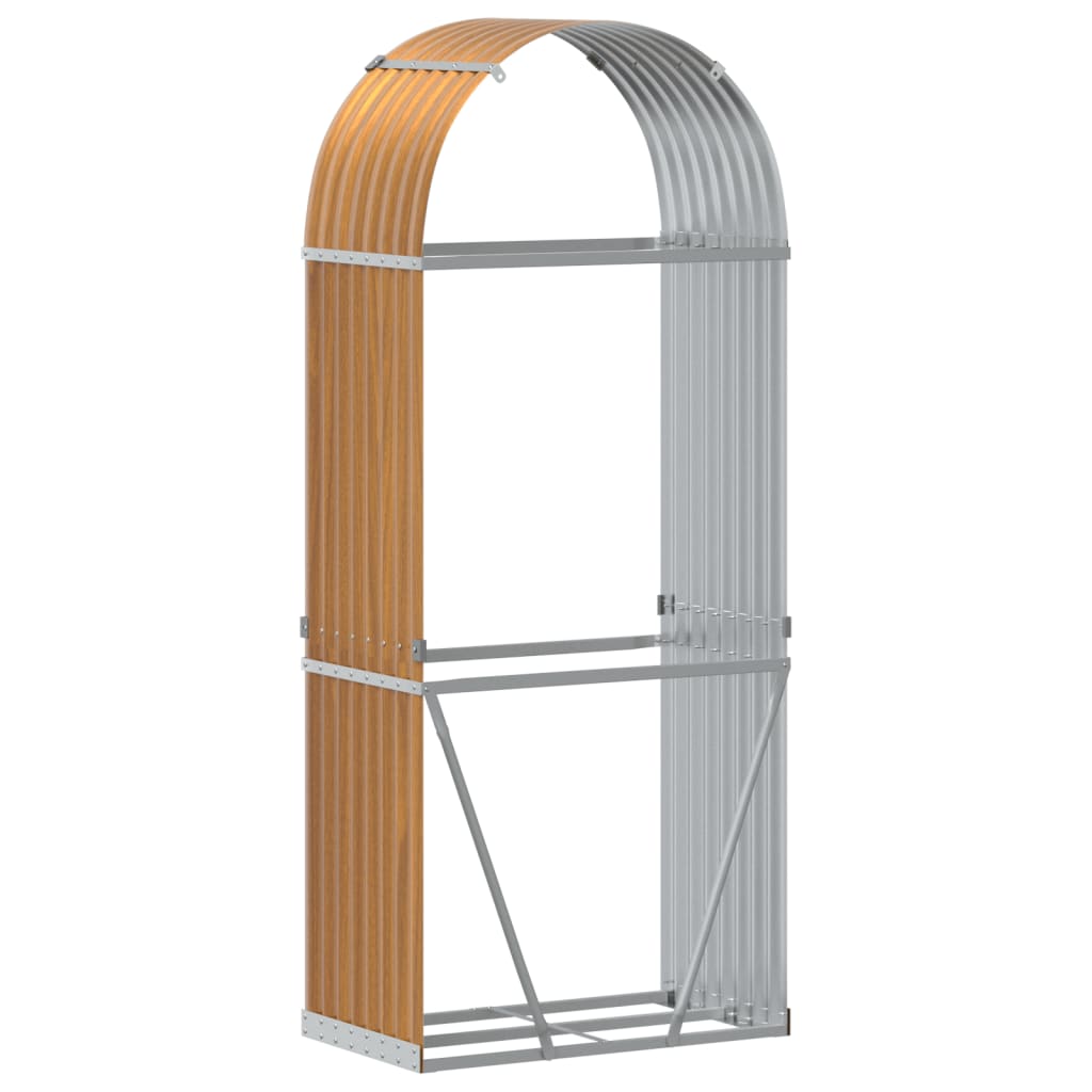 Kaminholzunterstand Holzoptik 80x45x190 cm Verzinkter Stahl