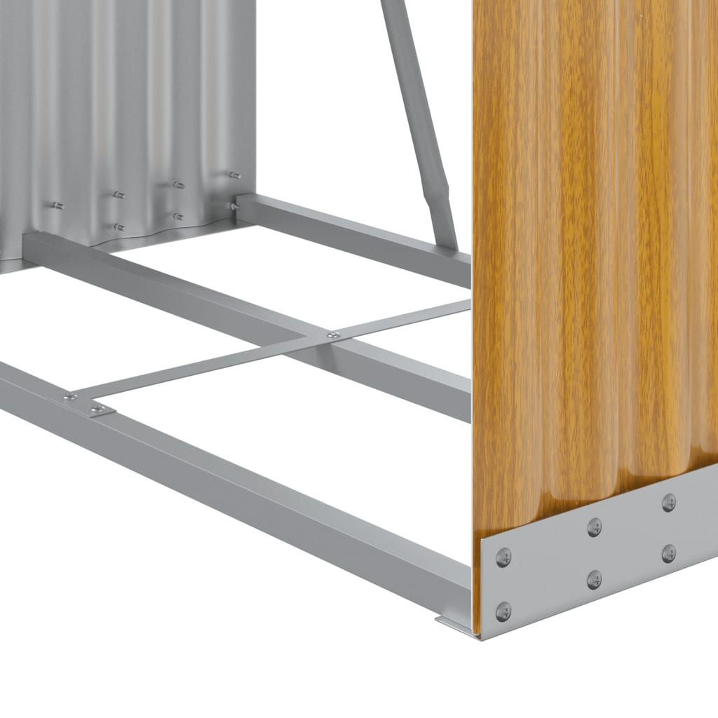 Kaminholzunterstand Holzoptik 80x45x190 cm Verzinkter Stahl