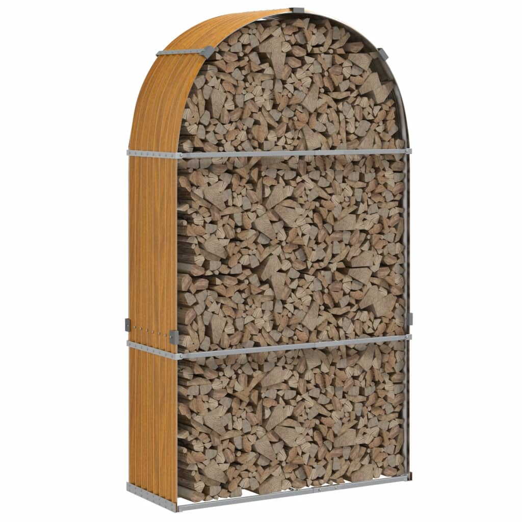 Kaminholzunterstand Holzoptik 120x45x210 cm Verzinkter Stahl