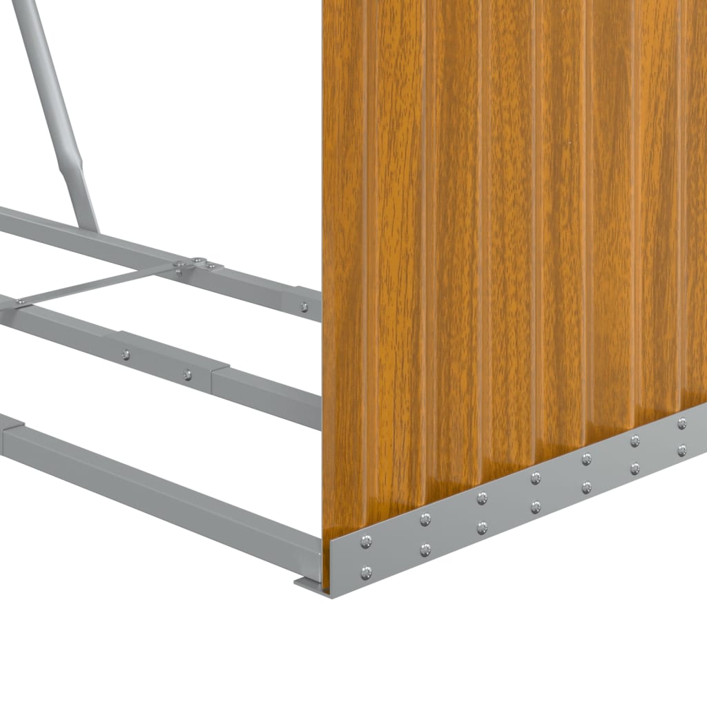Kaminholzunterstand Holzoptik 120x45x210 cm Verzinkter Stahl