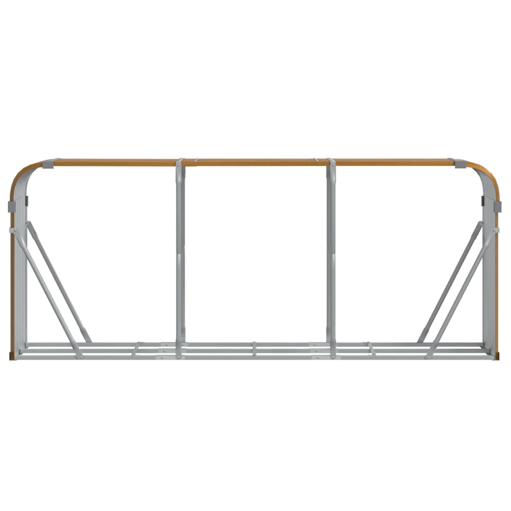 Kaminholzunterstand Holzoptik 234x45x100 cm Verzinkter Stahl