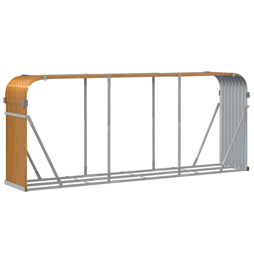 Kaminholzunterstand Holzoptik 234x45x100 cm Verzinkter Stahl