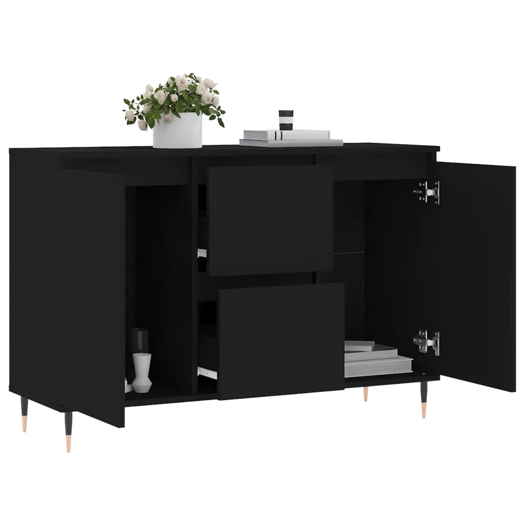 Sideboard Schwarz 101,5x35x70 cm Holzwerkstoff