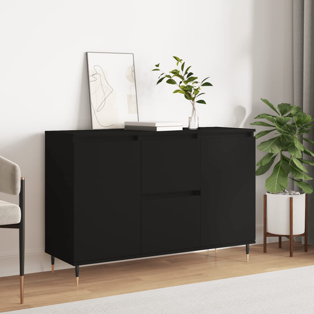 Sideboard Schwarz 101,5x35x70 cm Holzwerkstoff