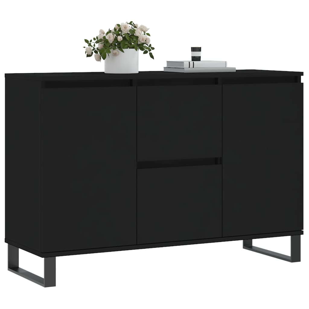 Sideboard Schwarz 101,5x35x70 cm Holzwerkstoff