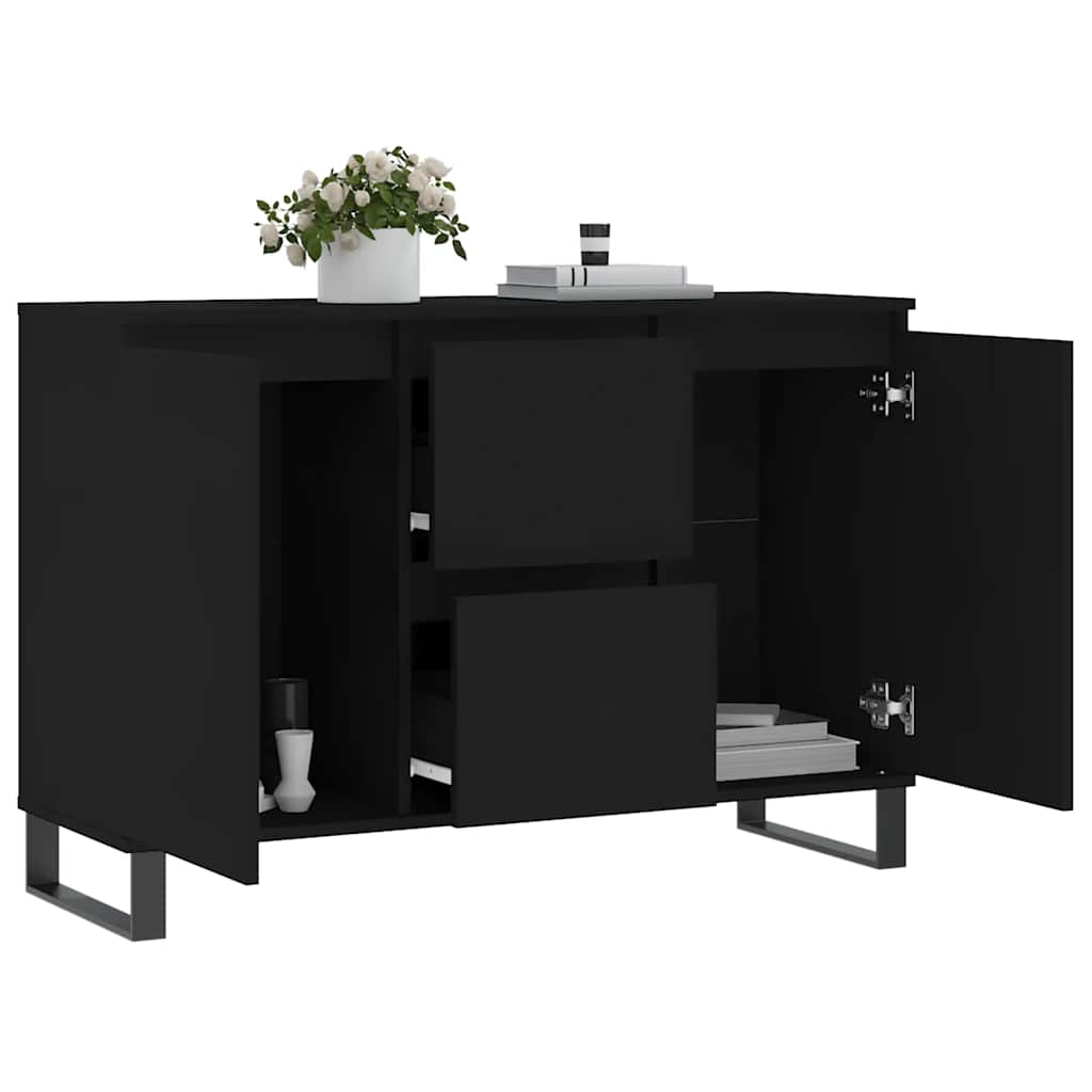 Sideboard Schwarz 101,5x35x70 cm Holzwerkstoff