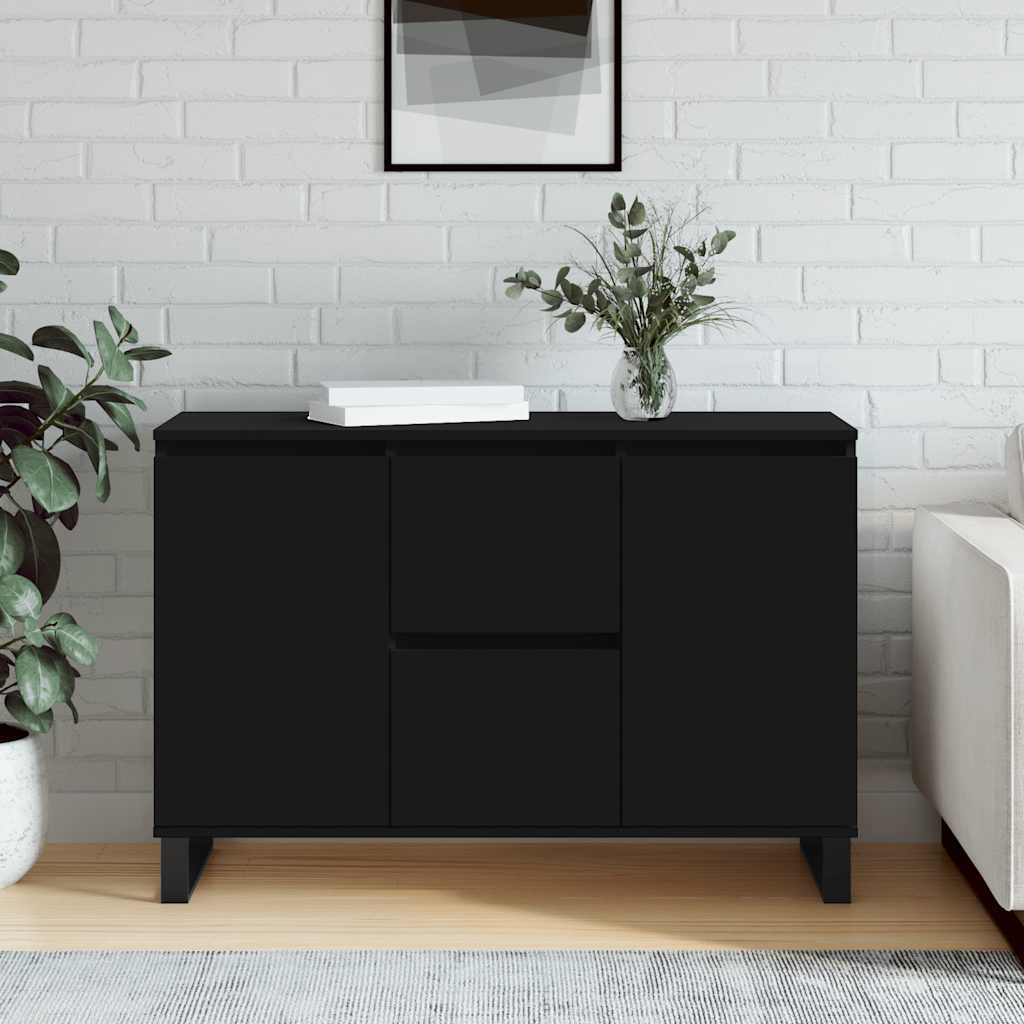 Sideboard Schwarz 101,5x35x70 cm Holzwerkstoff