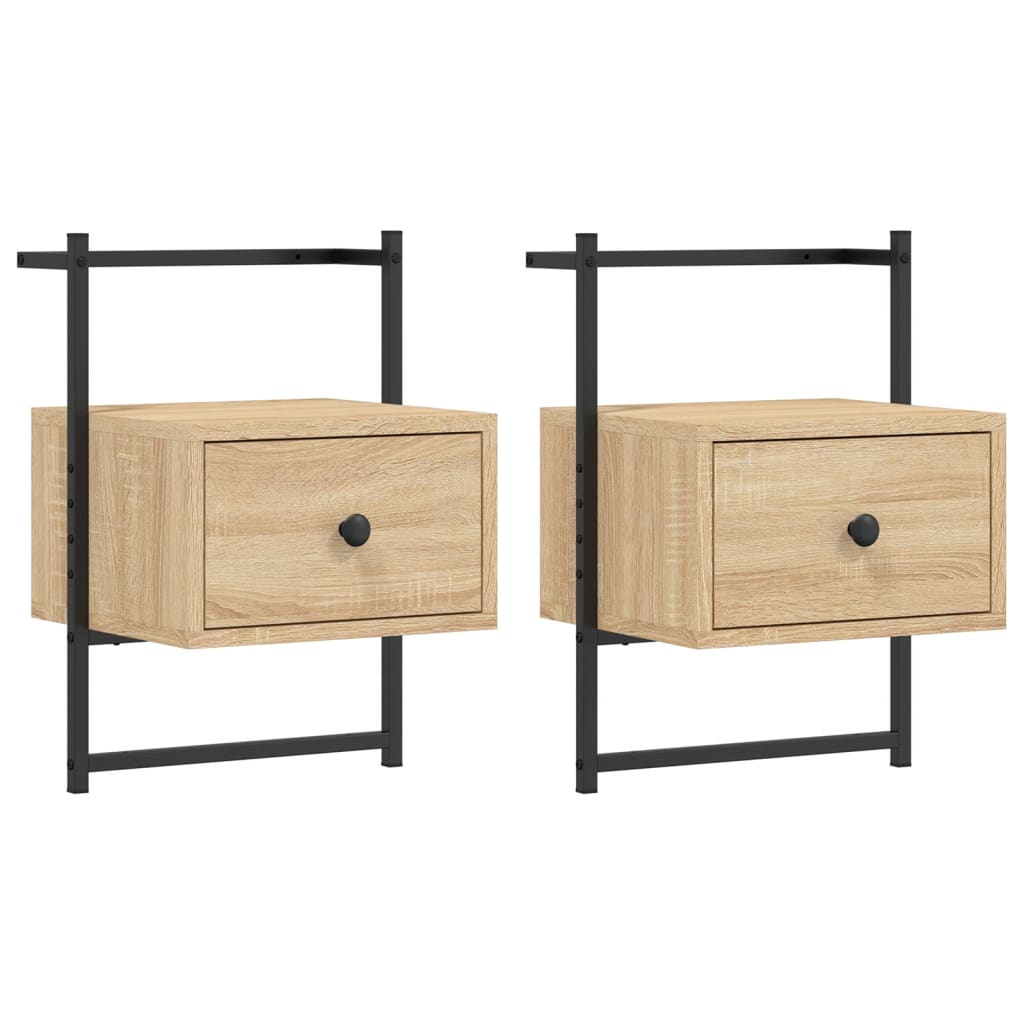 Wand-Nachttische 2 Stk. Sonoma-Eiche 35x30x51 cm Holzwerkstoff