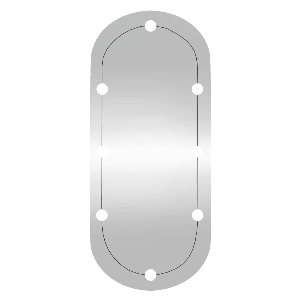 Wandspiegel mit LED-Leuchten 45x100 cm Glas Oval