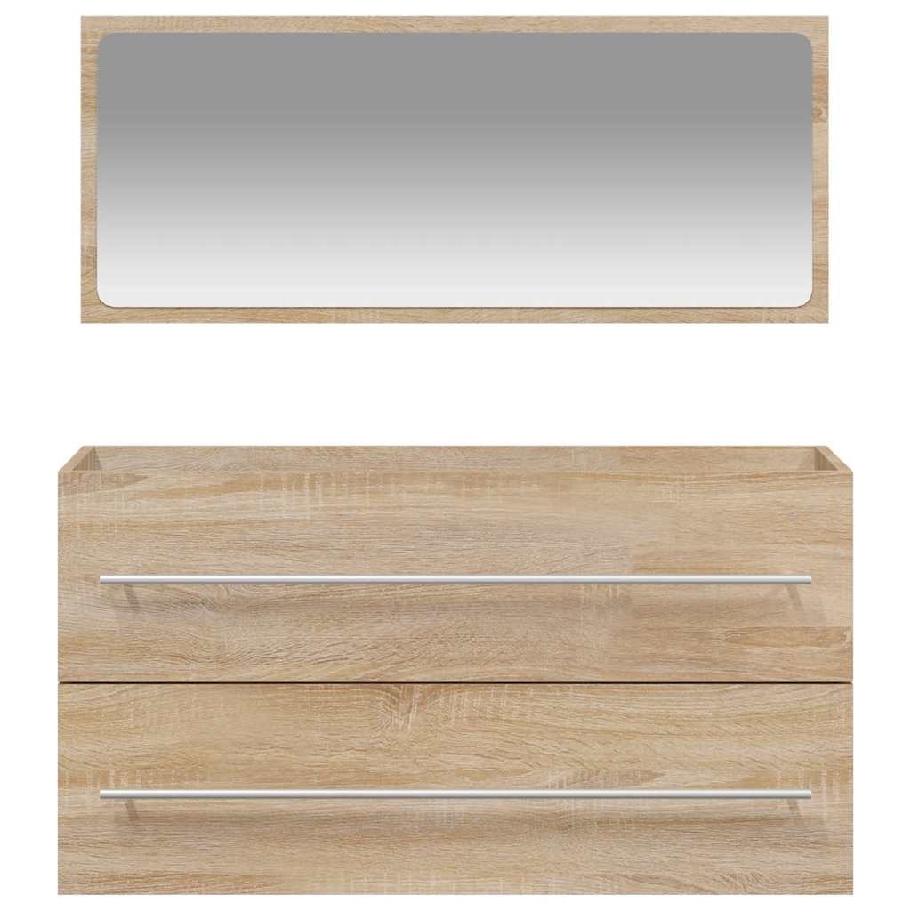 Badschrank mit Spiegel Sonoma-Eiche Holzwerkstoff