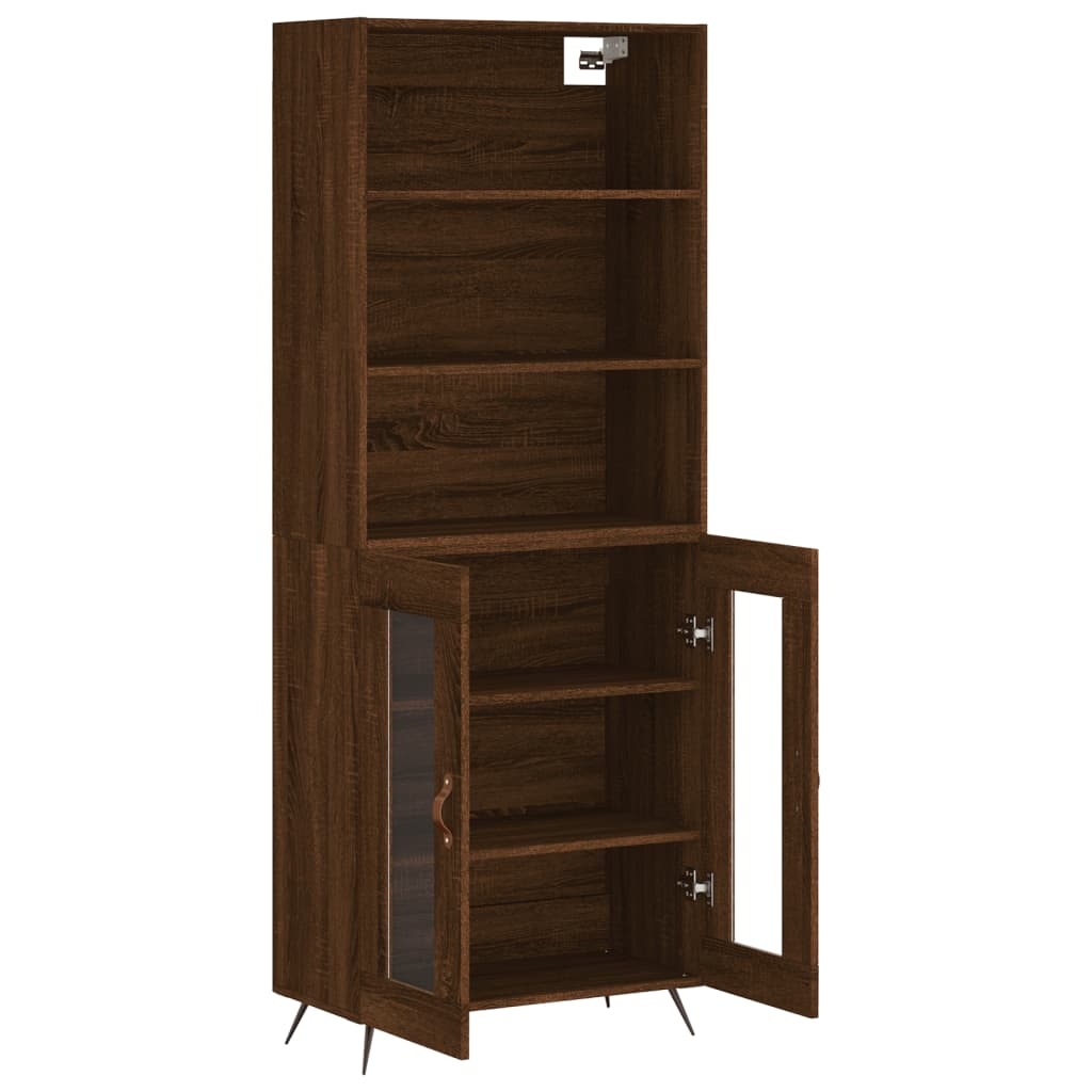 Highboard brown oak look 69.5x34x180 cm wood material