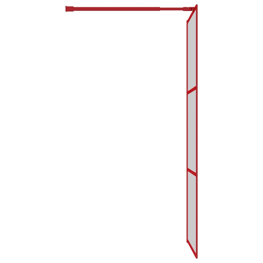 Shower screen for walk-in shower with ESG clear glass red 80x195 cm