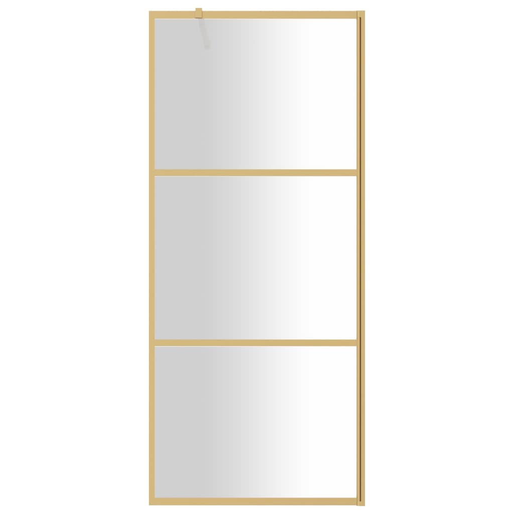 Shower screen for walk-in shower with ESG clear glass Golden 90x195cm