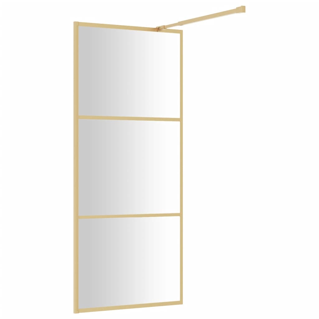 Shower screen for walk-in shower with ESG clear glass Golden 90x195cm