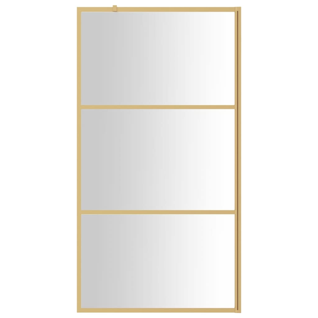 Shower screen for walk-in shower ESG clear glass golden 100x195cm