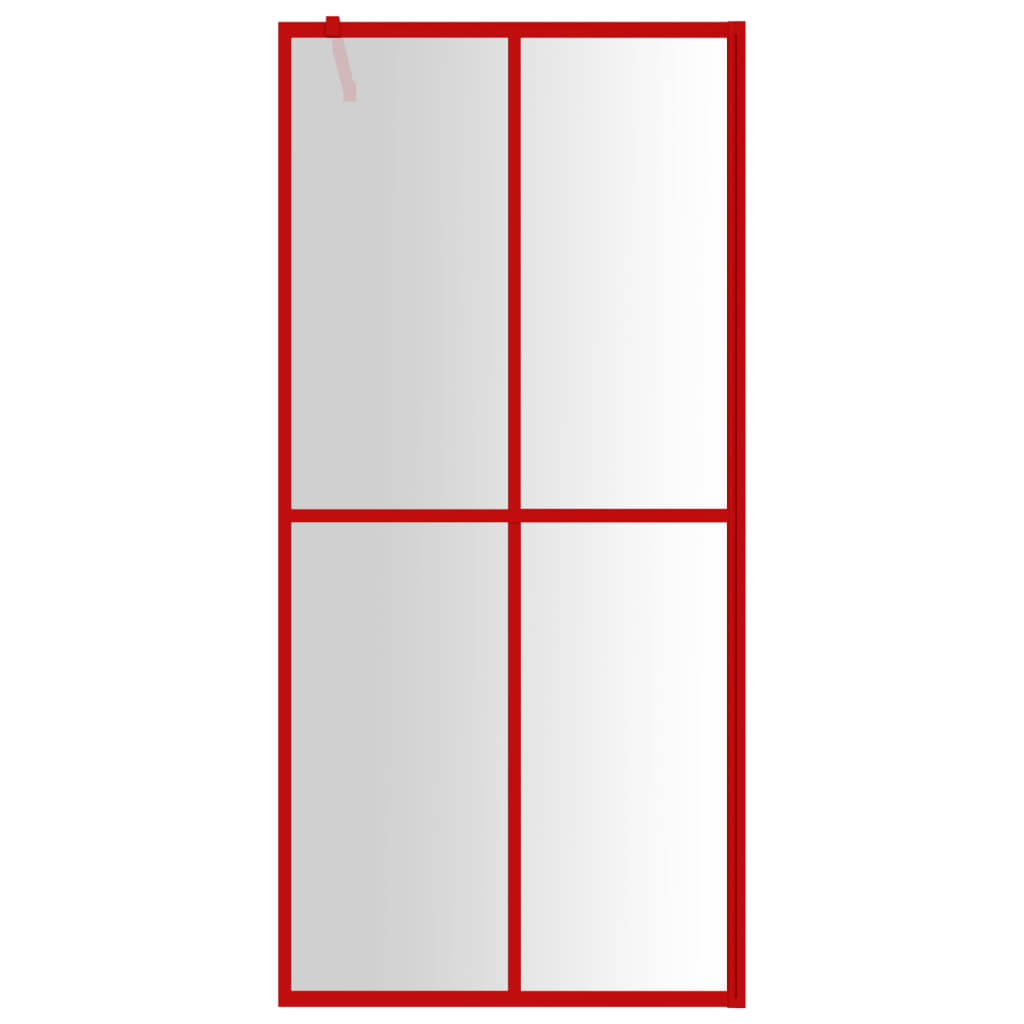Shower screen for walk-in shower with ESG clear glass red 100x195 cm