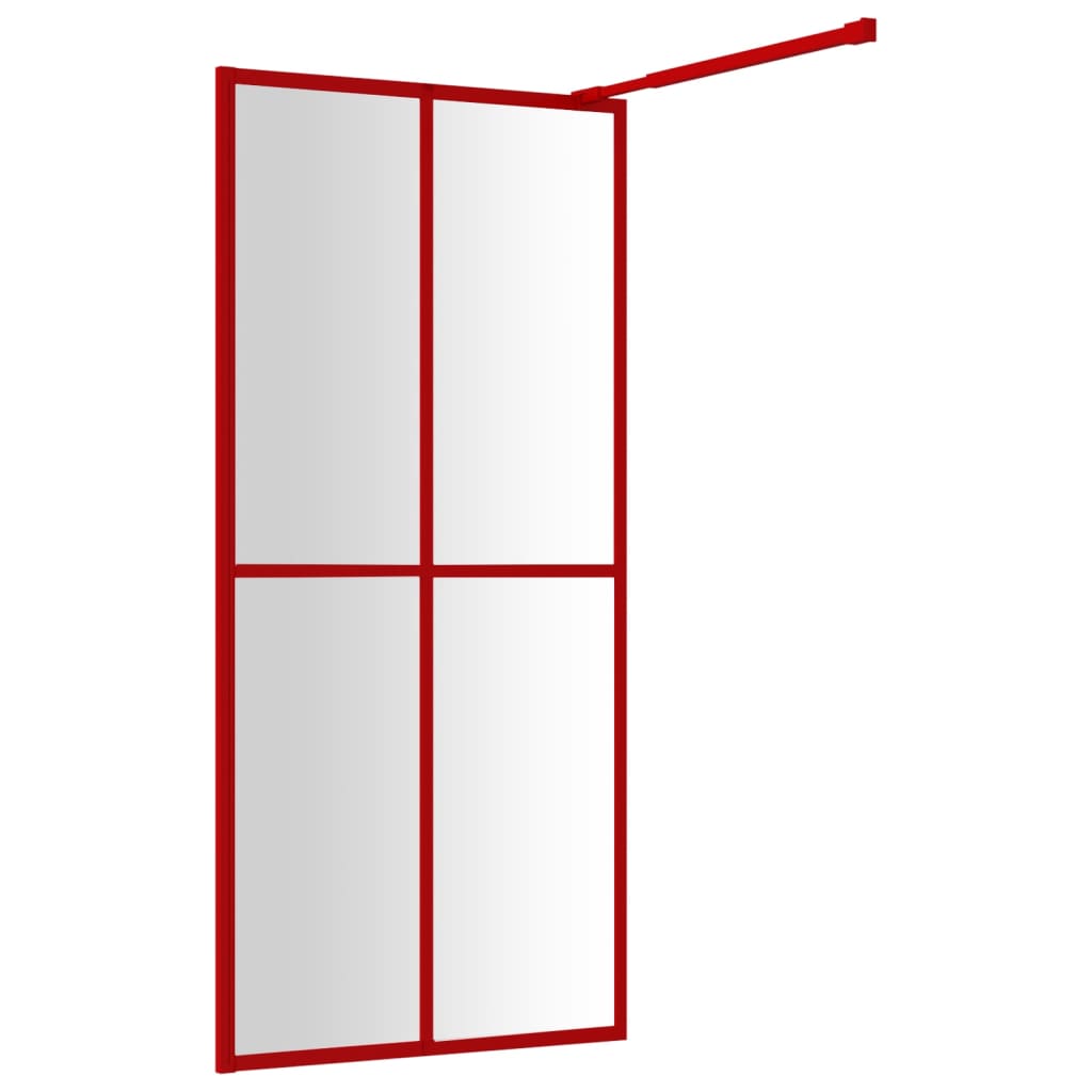 Shower screen for walk-in shower with ESG clear glass red 100x195 cm
