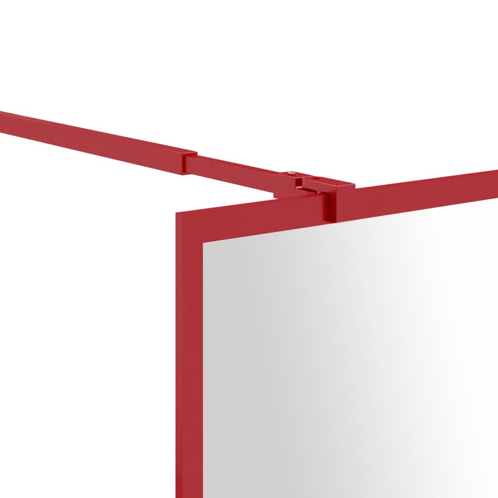 Shower screen for walk-in shower with ESG clear glass red 100x195 cm