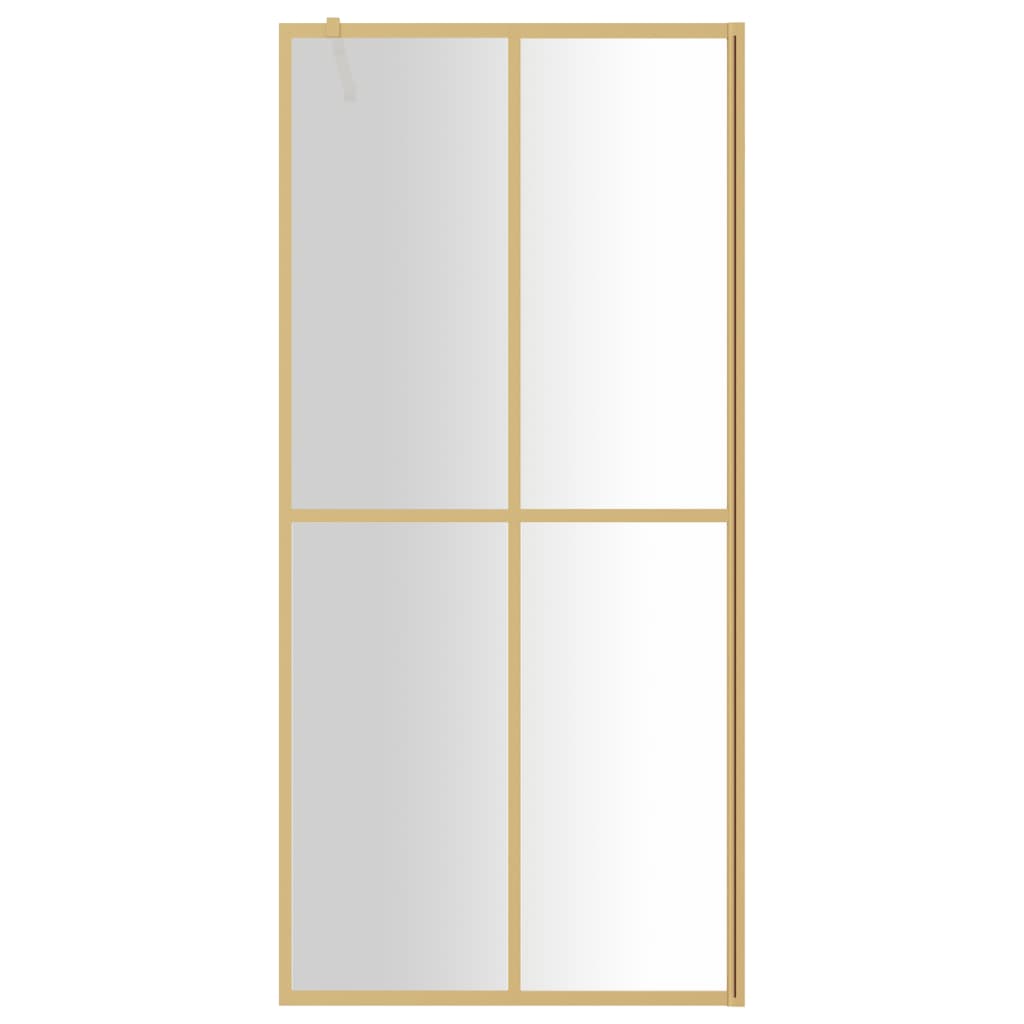 Shower screen for walk-in shower ESG clear glass golden 100x195cm