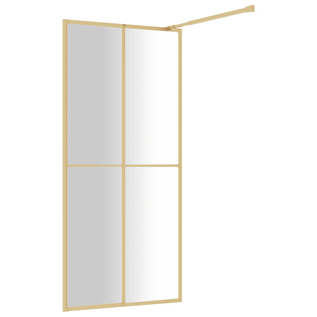 Shower screen for walk-in shower ESG clear glass golden 100x195cm