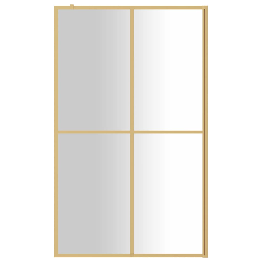 Shower screen for walk-in shower ESG clear glass golden 118x195cm