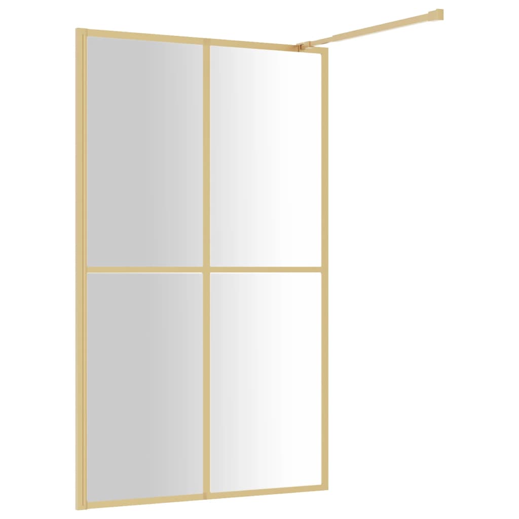 Shower screen for walk-in shower ESG clear glass golden 118x195cm