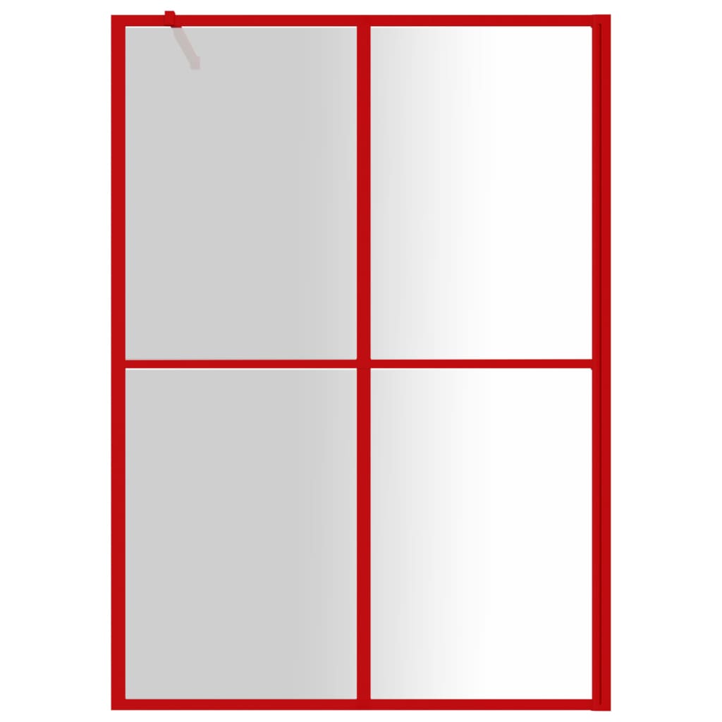 Duschwand für Begehbare Dusche mit ESG Klarglas Rot 140x195 cm