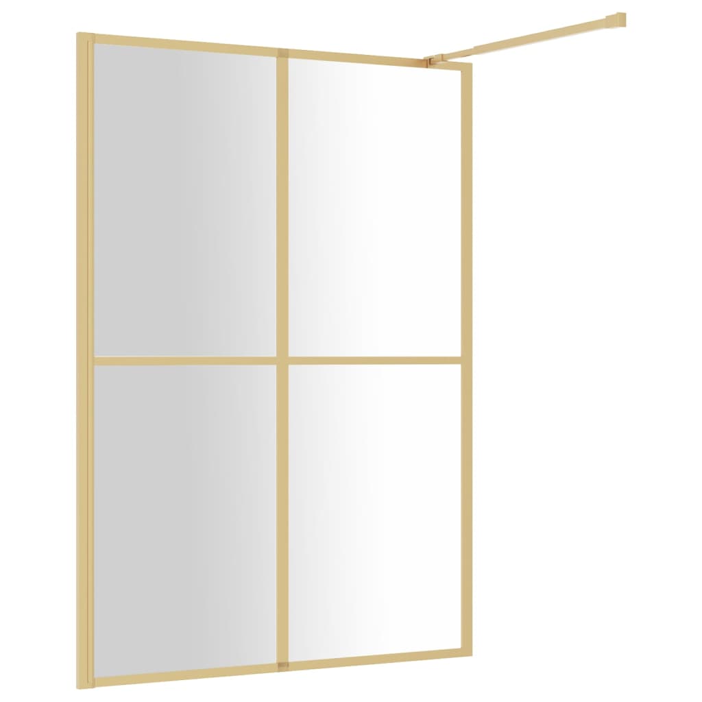 Shower screen for walk-in shower ESG clear glass golden 140x195cm