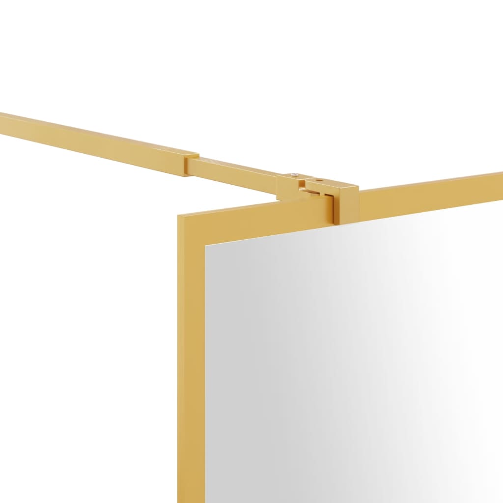 Shower screen for walk-in shower ESG clear glass golden 140x195cm