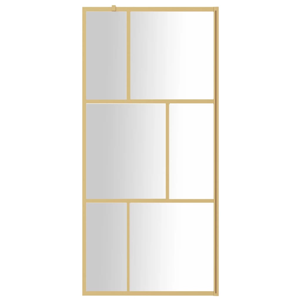 Shower screen for walk-in shower with ESG clear glass Golden 90x195cm
