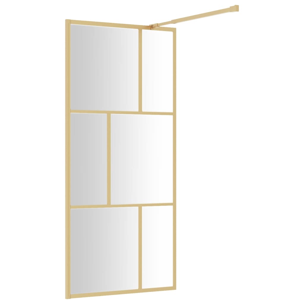 Shower screen for walk-in shower with ESG clear glass Golden 90x195cm