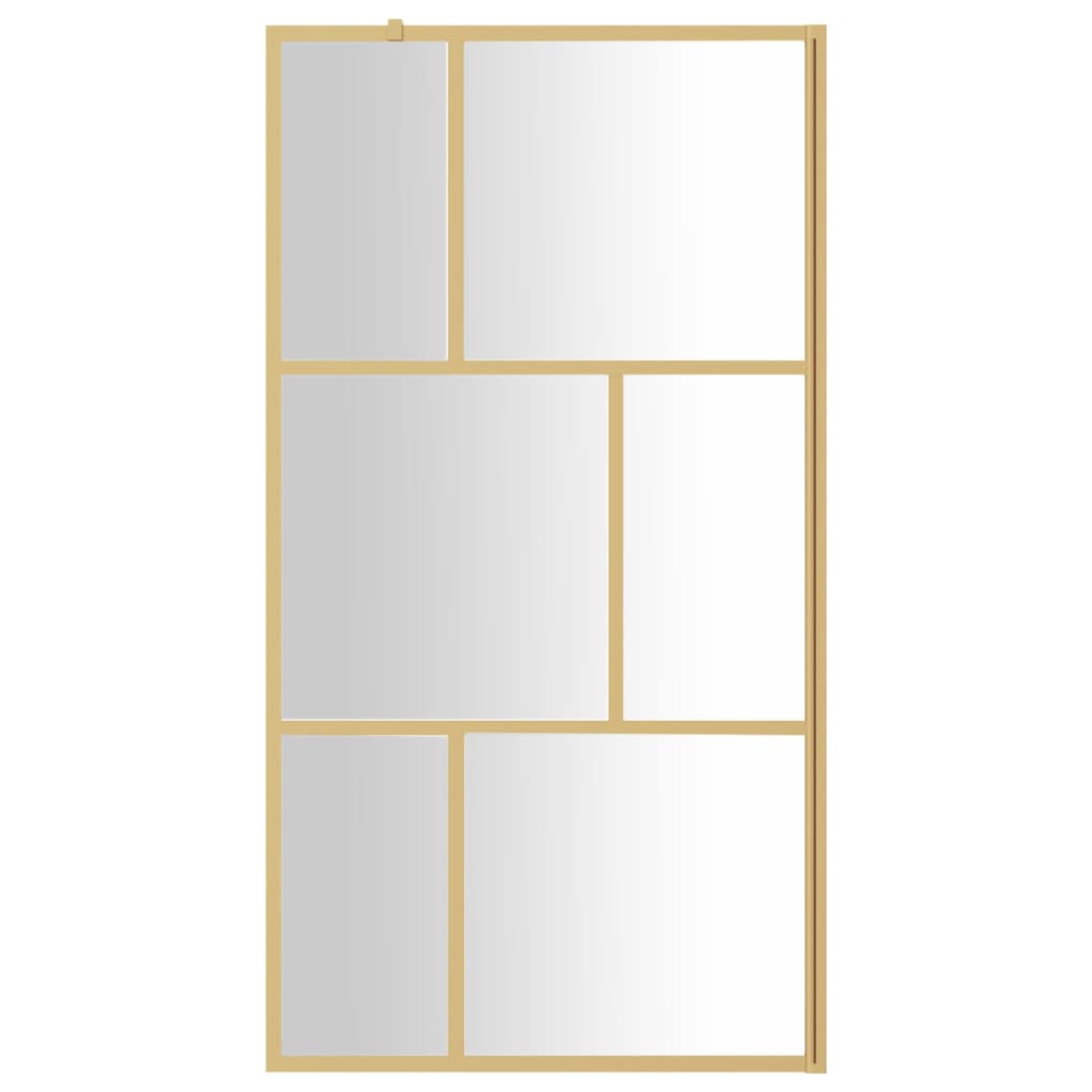 Shower screen for walk-in shower ESG clear glass golden 100x195cm