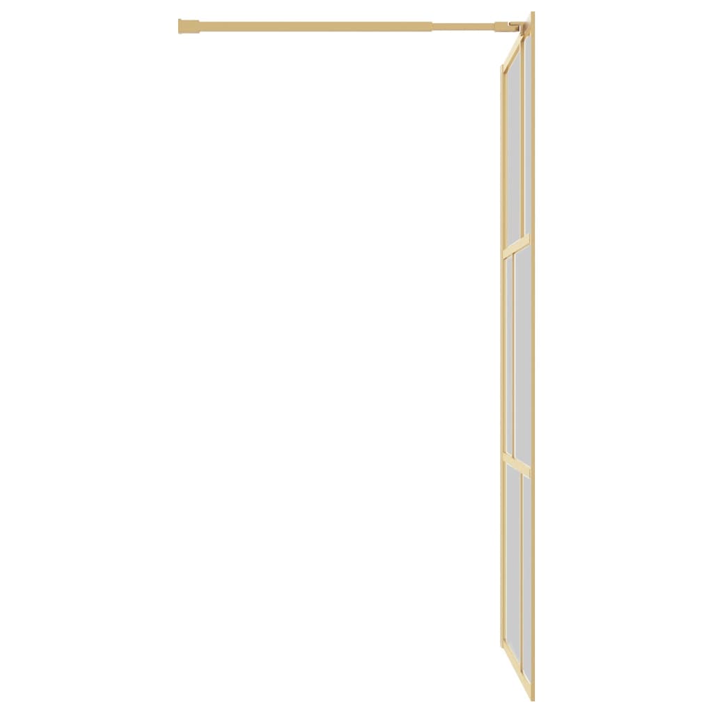 Shower screen for walk-in shower ESG clear glass golden 100x195cm