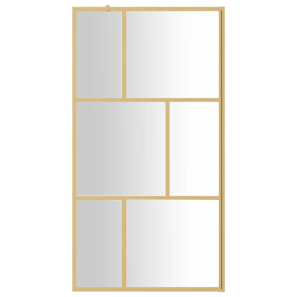 Shower screen for walk-in shower ESG clear glass golden 115x195cm